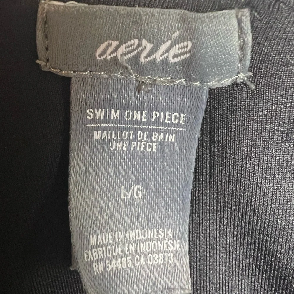 Aerie Maillot De Bain One-Piece Swimsuit Scoop Neck Low Cut Back Lined Black L